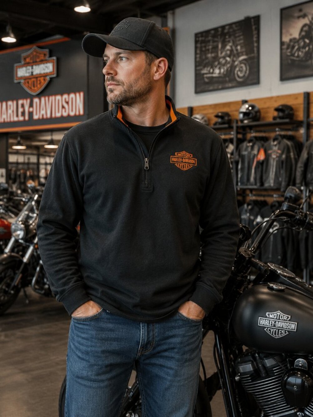 HARLEY-DAVIDSON MENS ACTIVE WEAR TOP (LARGE)